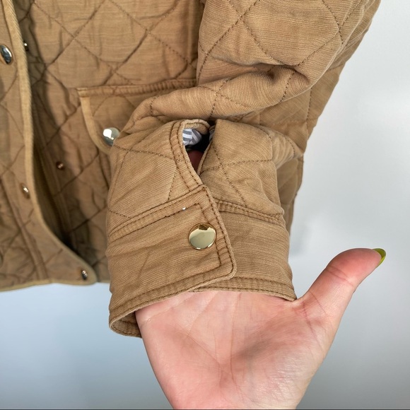 Johnston & Murphy tan quilted zip up jacket size medium - Picture 4 of 6